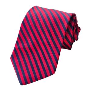Brooks Brothers Makers Repp USA Silk Neck Tie Woven Red Navy Stripe W3.75 X L57